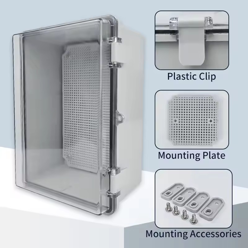 Outdoor Power Outlet Box - IP66電気プラスチックエンクロージャーABS電源ジャンクションボックス屋外防水配電ボックス電気機器プロジェクト用