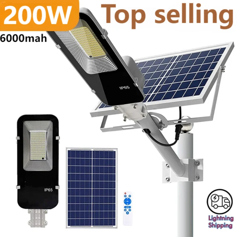 Outdoor Power Garage - 200 ワット強力なソーラーライト屋外ソーラー街路灯 6000mah 防水自動夕暮れから夜明けまで街路灯ガレージガーデン用