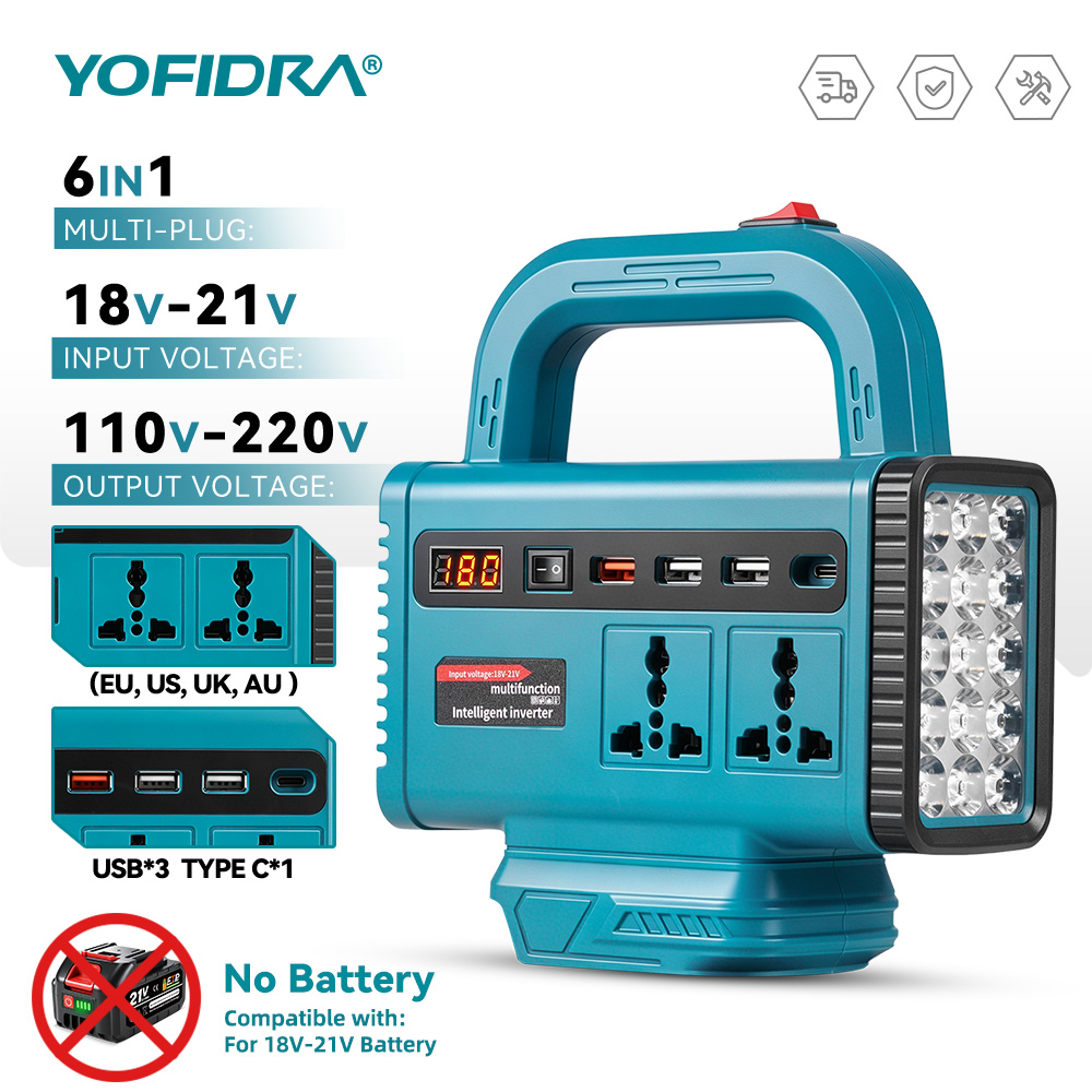 Outdoor Power Adapter Usb C - YOFIDRA 220V ポータブルパワーインバーター 屋外緊急電源 USB Type-C