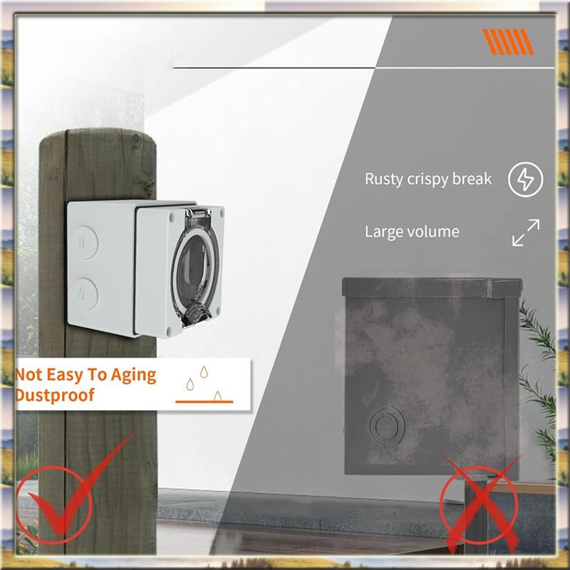 Outdoor Power Receptacle Box - AA46 HOT-50Amp 屋外電源コンセントボックス、NEMA 14-50R 125/250 ボルト電気自動車用レセプタクル、防塵および耐候性
