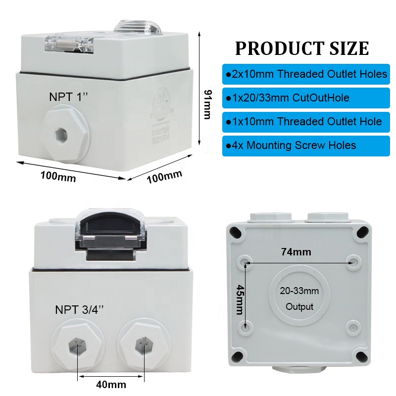 50アンペア発電機RV電源インレットボックスプラスチック防水 - Outdoor Power Receptacle Box のレビューと価格