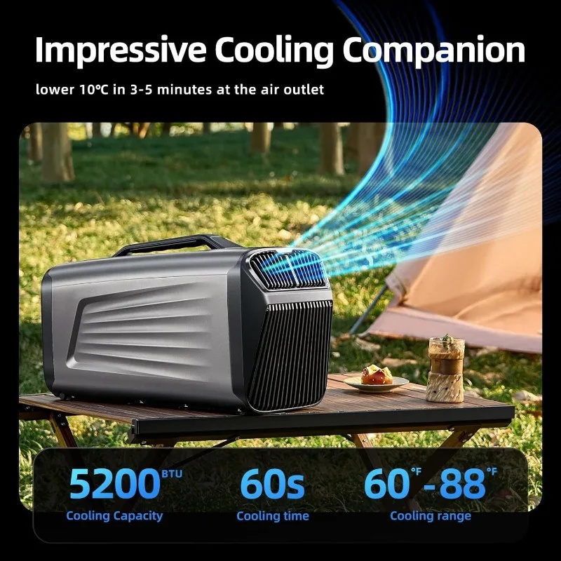 5200BTU ポータブルエアコン テント用 低電力500W - Outdoor Power Garage のレビューと価格