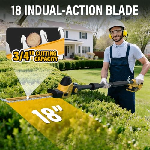 18インチ 20V ポール式コードレスヘッジトリマー、低木剪 - Hedge Trimmer Cordless のレビューと価格