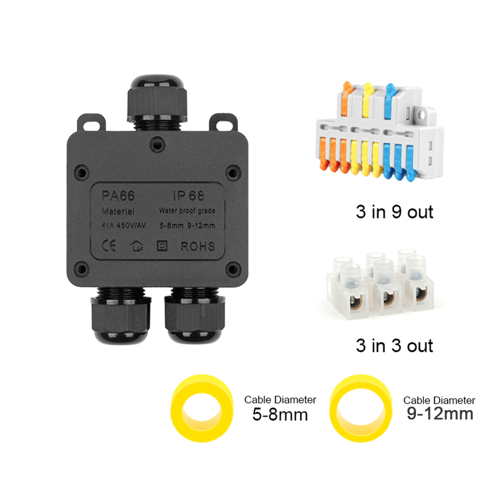 防水IP68ジャンクションボックス,防水,3ウェイミニコネク - Outdoor Power Outlet Box のレビューと価格
