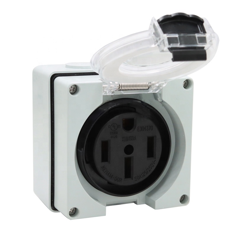 50アンペア発電機RV電源インレットボックスPVC防水スイッ - Outdoor Power Receptacle Box のレビューと価格