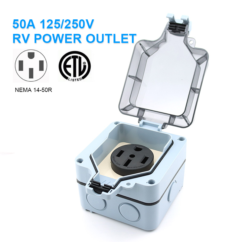 屋外電源コンセントボックス 防水IP66 50A 125v2 - Outdoor Power Point Cover のレビューと価格