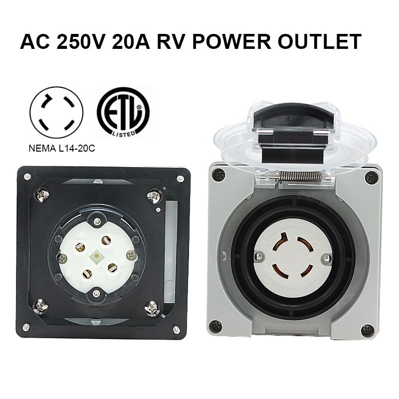 125/250V 20A 発電機 RV 電源インレットボック - Outdoor Power Receptacle Box のレビューと価格