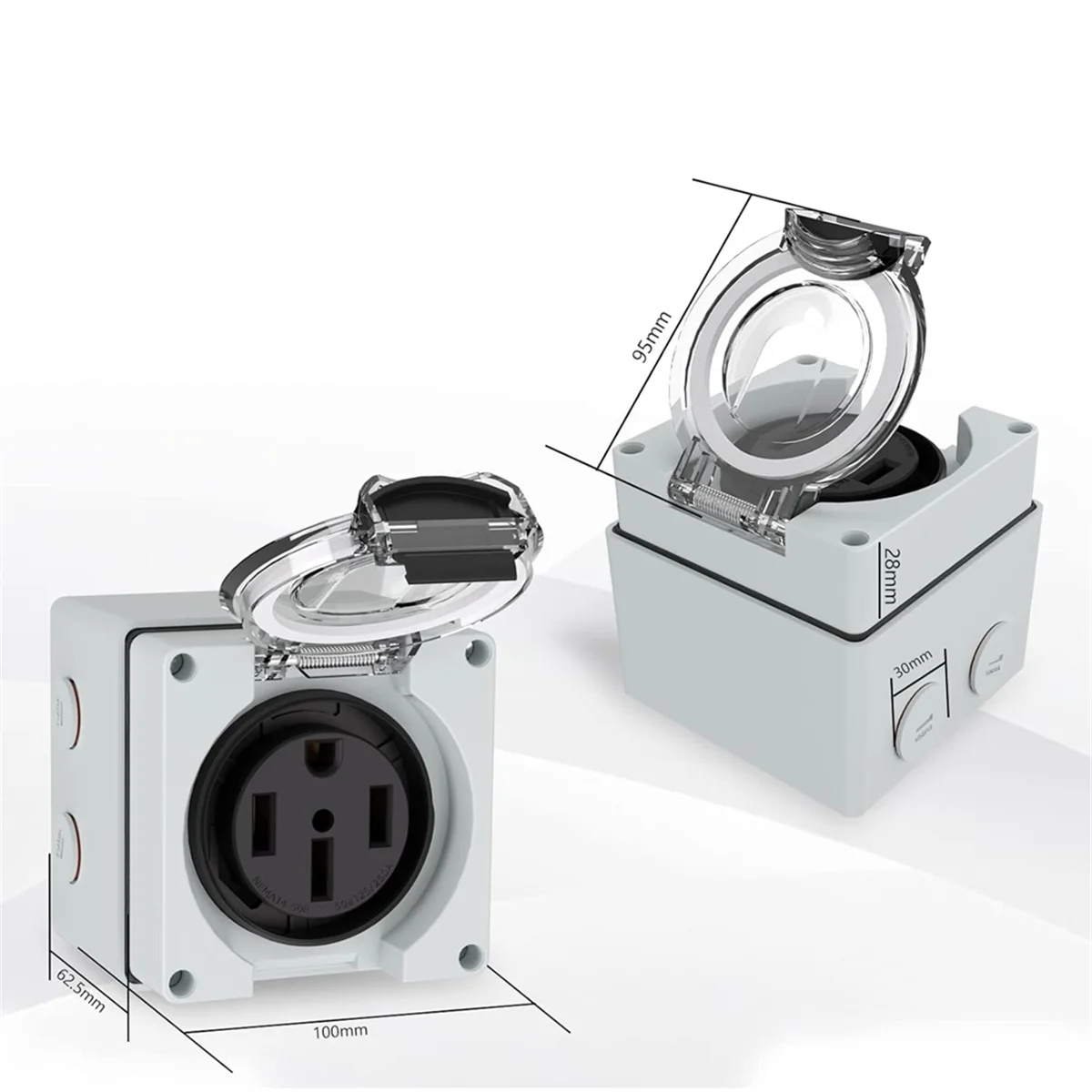 電源コンセントボックス、125/250ボルトNEMA 14- - Outdoor Power Receptacle Box のレビューと価格