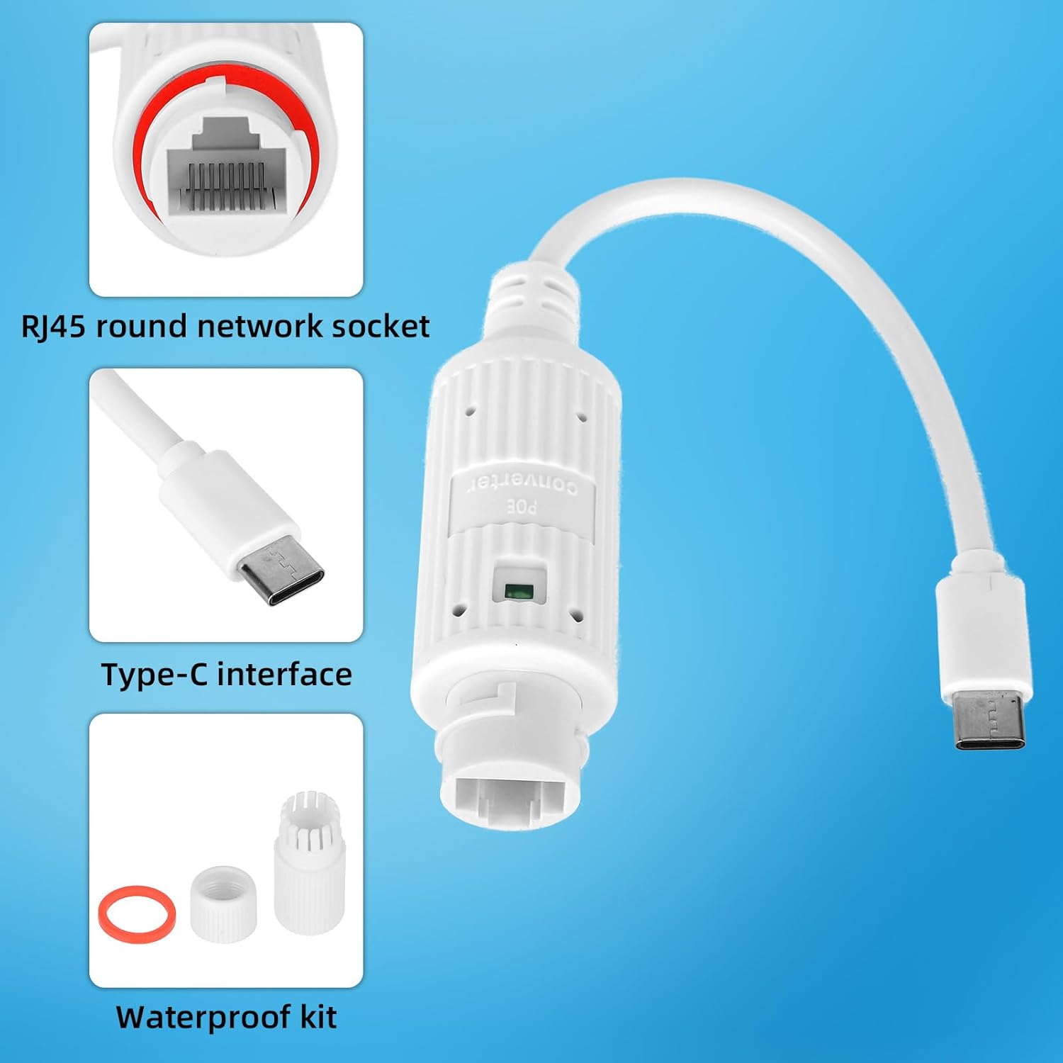 POEからUSB-Cへの電源コンバーター、屋外防水RJ45メ - Outdoor Power Adapter Usb C のレビューと価格