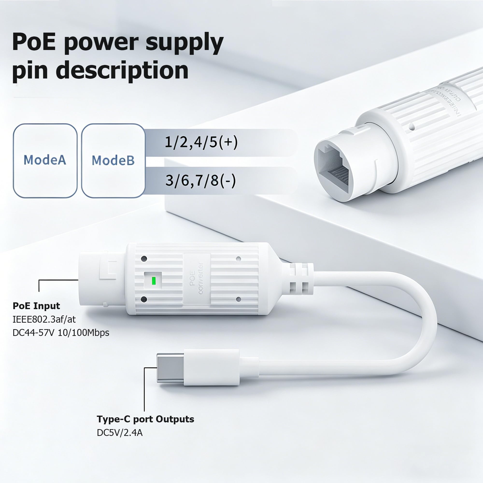 POEからUSB-Cへの電源コンバーター、屋外防水RJ45メ - Outdoor Power Adapter Usb C のレビューと価格